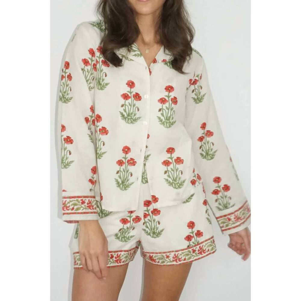 NEW NIBI MTK evelyn shirt in red bloom